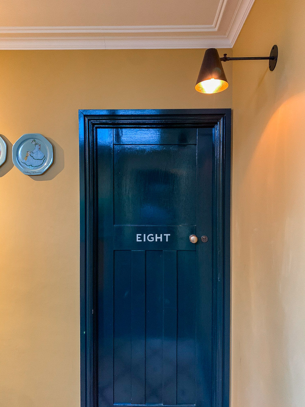 The door to room number eight at The Rose Hotel in Deal.